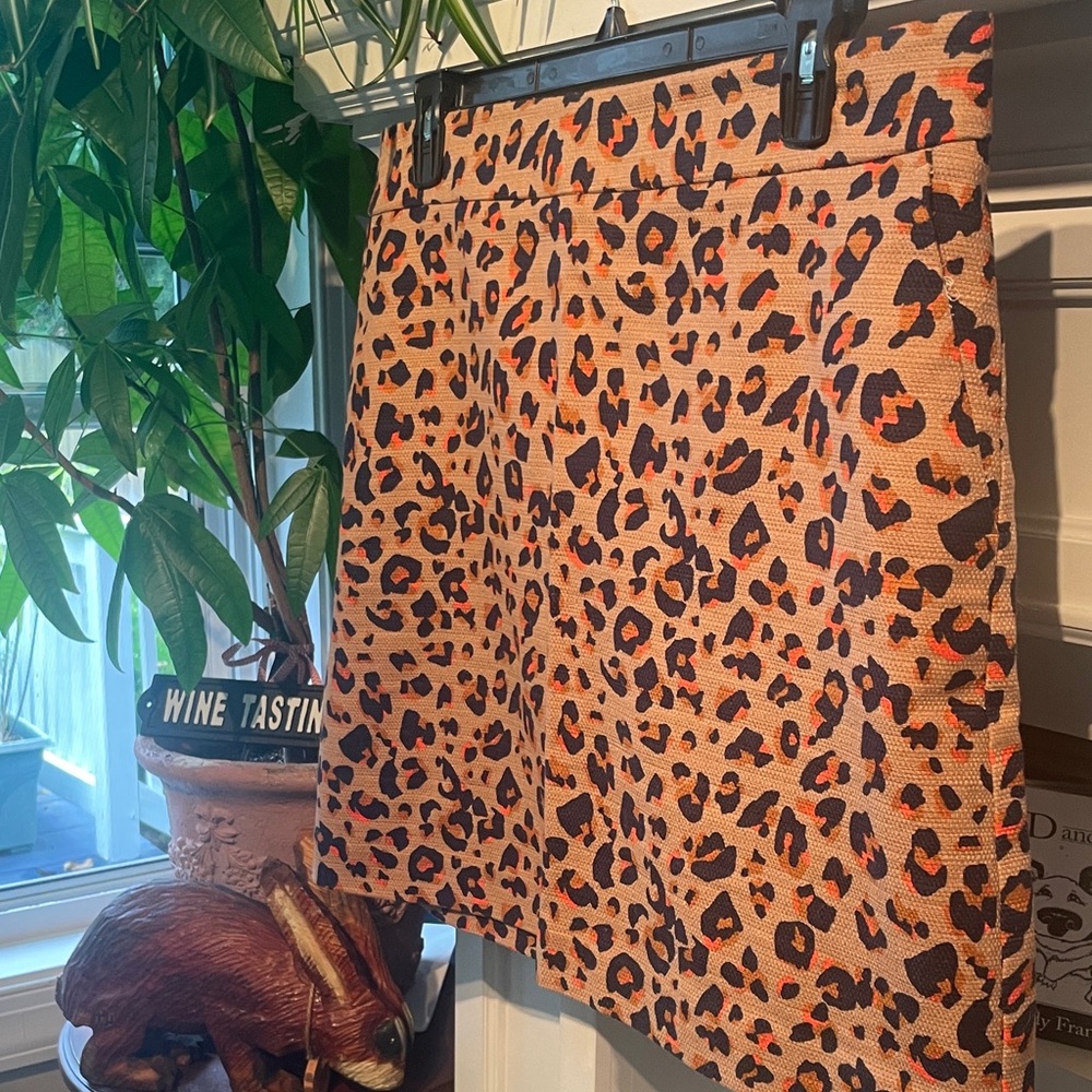 So unique!! Orange and Blue LOFT Outlet Leopard Print Skirt.  Love this one!!